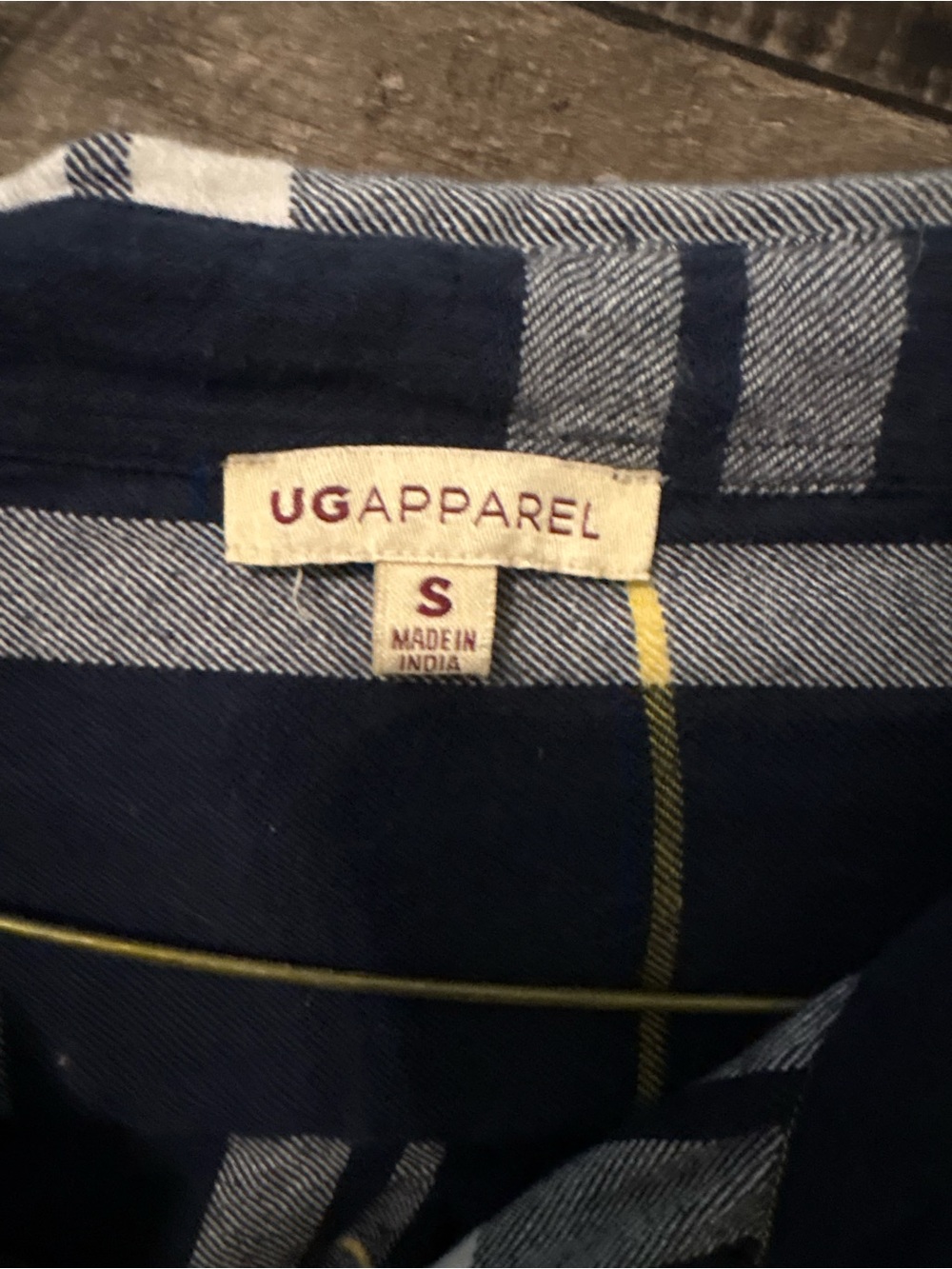 Navy Plaid Button-Down Shirt with Chest Pocket - Picture 3 of 4